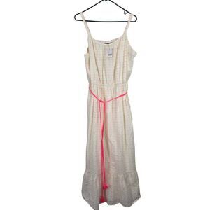 Lane Bryant Tiered Cottage Core Maxi Dress 20 Womens Plus Size Neon Pockets NWT